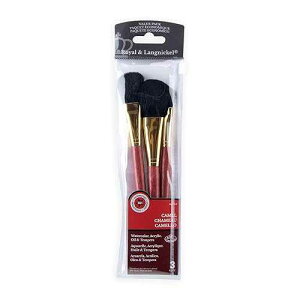 Royal & Langnickel Royal Brush Camel Value Pack Brush Set, 3/Pkg