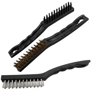 Performance Tool 1449 Plastic, Brass and Steel Bristle Brushes with Tough Plastic Handles - Ideal for Heavy-Duty Cleaning and Scrubbing Tasks