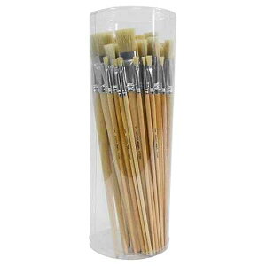 School Smart Interlocked White Paint Brushes for School and Arts and Crafts Use, Assorted Sizes, Bulk Set of 72