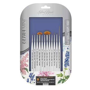 Silver Brush Limited UMS-2412S Ultra Mini Explorer Variety Set, Paintbrushes for Watercolor, Gouache, Inks, Dyes, Acrylic, & Heavy Body Paints, Set of 12, Short Handle