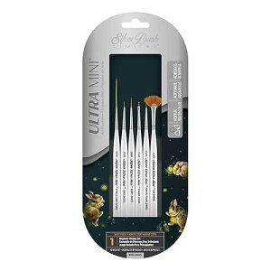 Silver Brush Limited NUM-2406S Ultra Mini Beginner Variety Set, Paintbrushes for Watercolor, Gouache, Inks, Dyes, Acrylic, & Heavy Body Paints, Set of 6, Short Handle