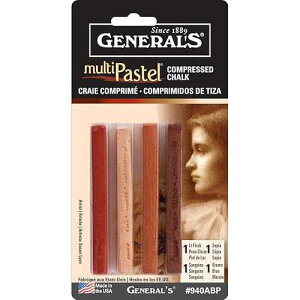 General's MultiPastel Compressed Chalk Sticks, 4 Pack, Earthtones