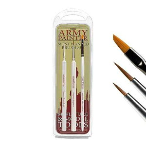 Miniatures Paint Brush Set of 3 Miniature Paint Brushes - Insane Detail, Regiment and Small Drybrush - Quality Detail Brush Set Handmade in Europe - Wargamer Most Wanted Brush Set by The Army Painter