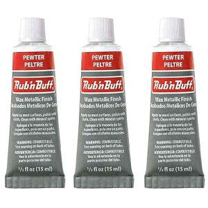 Rub'n Buff �I���W�i�� ���b�N�X ���^���b�N �t�B�j�b�V�� �s���[�^�[ [3 �p�b�N] F S FRAMER SUPPLY Rub 'n Buff The Original Wax Metallic Finish pewter [PACK OF 3 ]