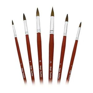 Magic Touches Making Life Magical Magic Touches Artist t Brush Set (6 Sizes), Natural Sable Round Tip, Best Absorption Smoothest Flow for Watercolor Oil Acrylic Gouache, ting Art Supplies for Beginners to Professiona