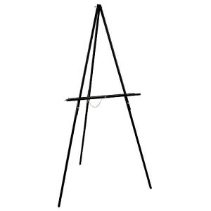 U.S. Art Supply 64 Black Wooden Easel Stand - Adjustable A-Frame Tripod for ting, Drawing, Photos & Signs - Lightweight Easels, Wood Easel Stand for Sign Wedding Display 40 Canvas Capacity