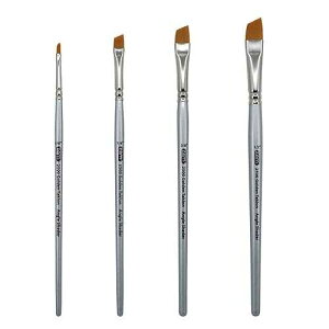 ZEM Brush Golden Taklon Angle Shaders Brush Set Sizes 1/8, 1/4', 3/8, 1/2
