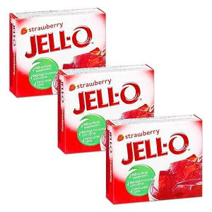 �W�F���[���`���f�U�[�g�A�X�g���x���[���A3�I���X���i3�p�b�N�j Jell-O Gelatin Dessert, Strawberry Flavor, 3-Ounce Boxes (Pack of 3)
