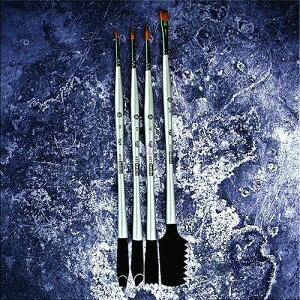 �v���}�}�[�P�e�B���O �e�N�X�`���[No.2 �t�B���i�x�A �A�[�g�x�[�V�b�N �����u���V�Z�b�g(4�{/�p�b�N) �V���o�[ 963866 PRIMA MARKETING INC Prima Marketing 963866 Texture No.2 Finnabair Art Basics Double Ended Brush S