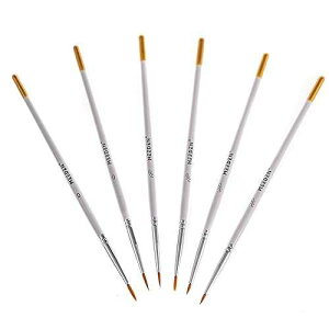 MEEDEN Miniature Detail Paint Brushes - 2/0 3/0 0 Small Fine Tip Paintbrush Set for Acrylic Watercolor Painting - Modle Paint Brush for Craft Nail