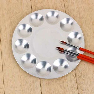 Yosoo 6.7 Round Aluminum Paint Tray Palette Oil Painting Tray