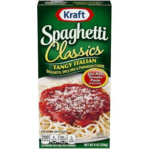 Kraft Spaghetti Classics Tangy Italian Easy Pasta Meal with Spaghetti, Spice Mix & Parmesan Cheese, 8 oz (Pack of 3)