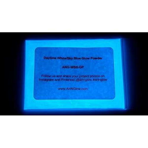 Art 'N Glow Glow in The Dark Pigment Powder - Neutral and Fluorescent Color for Art ting, Fine Art, Nail Art t, and DIY Crafts - Long Lasting, 10+ Color Options - Neutral Sky Blue - (60 Grams/ 2.12 oz)