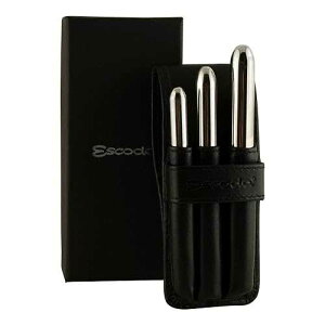 Escoda 1526/3 Ultimo Series Artist Watercolor Travel 3 Brush Set in Black Synthetic Leather Wallet, Synthetic Squirrel