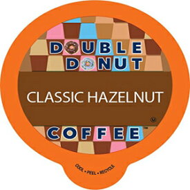 ダブルドーナツヘーゼルナッツフレーバーコーヒー、キューリグKカップブリューワー用のリサイクル可能なシングルサーブカップ、24カウント Double Donut Hazelnut Flavored Coffee, in Recyclable Single Serve Cups for Keurig K Cup Brewer, 24 Count