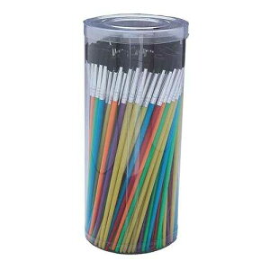 S&S Worldwide All-Purpose tbrush Jumbo Pack, 1/16, Shed-Proof Synthetic Bristles w/Plastic Handle & Metal Ferrule, For Schools, Camps, Arts & Crafts, Groups of Kids or Adults Pack of 144.