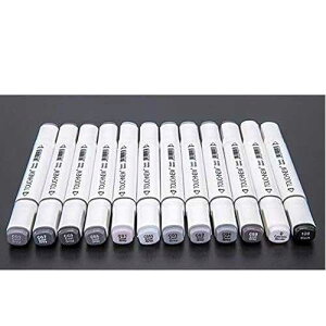 BEMLP Dual Tips Alcohol Based Art Marker Set - 12 Color Cool Gray & Warm Gray for Manga Mark Art Supplier