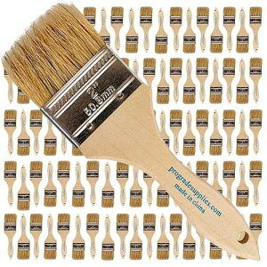 Pro Grade - Chip t Brushes - 96 Pack - 2 Inch - Chip Brushes - Versatile for ts, Stains, Varnishes - 2 Inch Light Brown Chip Brushes Multi-Purpose Use