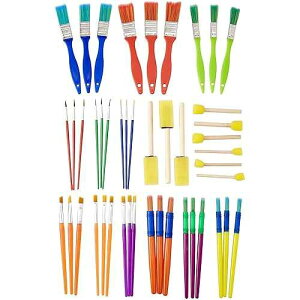 Funiverse 45 Piece Bulk t Brush and Tools Mega Assortment - Perfect Classroom Pack for School, Church, or Family Events