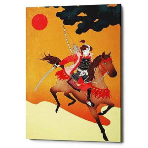 Epic Graffiti EPIC-CA18261141 Samurai By Sai Tamiya Gisele Canvas Wall Art, 18 X 26, Orange