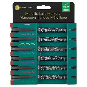Manuscript Pen MM6646 Callicreative Italic Markers 6/Package Metallic - Assorted Colors
