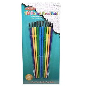 Charles Leonard Creative Arts by Plastic Artist �u���V�A�e��T�C�Y&�J���[�A10/�p�b�N Charles Leonard Creative Arts by Plastic Artist Brushes, Assorted Sizes & Colors, 10/Pack