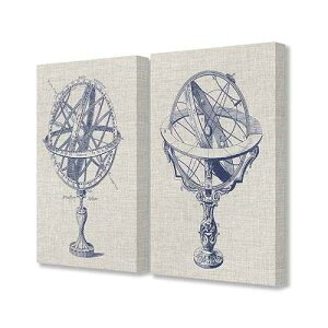 Stupell Industries The Stupell Home Decor Collection Armillary Sphere Diagram Illustrations Stretched Canvas Wall Art, ccp-261_cn_2pc_16x20, Classic Red