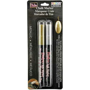UCHIDA OF AMERICA, CORP. �r�X�g�� �}�[�J�[ 2/PK �S�[���h/�V���o�[�Aus:one size�A���^���b�N - �S�[���h & �V���o�[ UCHIDA OF AMERICA, CORP. BISTRO MARKER 2/PK GOLD/SILVR, us:one size, Metallics - Gold & Silver