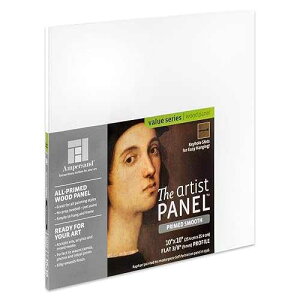 Ampersand Art Supply Wood Gesso Artist Painting Panel: Primed Smooth, 10 x 10, 3/8 Flat Profile