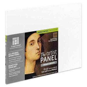 Ampersand Art Supply Wood Gesso Artist Painting Panel: Primed Smooth, 9 x 12, 3/8 Flat Profile