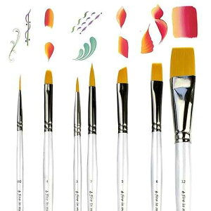 Art Paint Brushes for Acrylic Painting Watercolor Oil Gouache - Body and Face Paint Brushes for Adults. Best Artist Paint Brush Set of 7 pcs. fire in me Art Paint Brushes for Acrylic Painting Watercolor Oil Gouache -