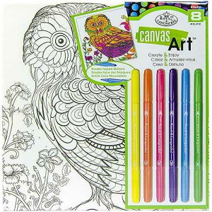 OMNIA Brush Royal Brush Canvas Art Markers Kit-Owl