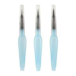 Creative Mark Aquastroke-Go Water Brush Pens for Watercolor Painting Set of 3 Aqua Pen Synthetic Bristle Paintbrushes for Water-Soluble Paint, Inks, Pencils & More