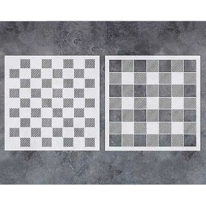 G GSS Designs GSS Designs Buffalo Plaid Checker Stencil (2 Pack) - Reusable Stencils for ting on Wood Wall Canvas Furniture Floor Fabric (12x12Inch) - Buffalo Plaid Wall Stencils for ting Large Pattern