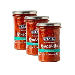 ??? ???? ??? ?????, 9.88oz ?, 3? ? DeLallo Italian Tomato Bruschetta Topping, 9.88 Ounce Jar, 3 Pack, Gourmet Dip Spread for Toast & Crackers, Made with Extra Virgin Olive Oil