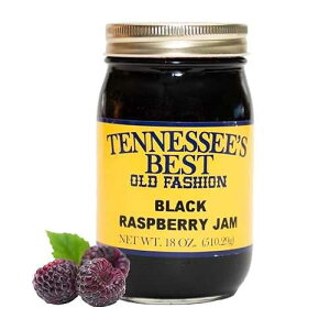 Tennessee's Best Old Fashioned Black Raspberry Jam | Handcrafted With Simple Ingredients | Small Batch Made | 18 oz Resealable Glass Jar (Black Raspberry)