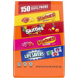 Mars SKITTLES, STARBURST Original & FaveRed, LIFE SAVERS Individually Wrapped Bulk Fun Size Chewy & Hard Candy Assortment, 44.07 oz Bag