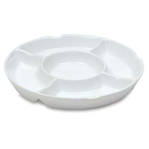 Jack Richeson Porcelain Palette 5 Well Round with Plastic Cover