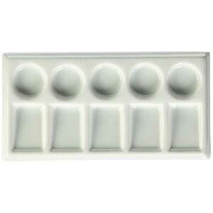 Jack Richeson JACK-420705 5-Round and 5-Slant Porcelain Palette Mixing Tray