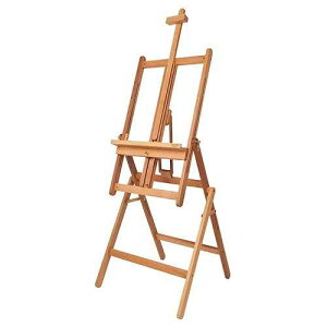 Mabef M33 Studio Easel, Oiled Beech Wood Adjustable Indoor Easel Convertible to Painting Table, Supports Oil, Acrylic, Watercolour, Pastel