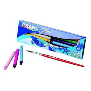 Prang Payons Watercolor Crayons, Round Sticks, 3.5 x 0.313 Inches, 1 Box of 12 Crayons with Brush, 12 Multicoloured (34312)