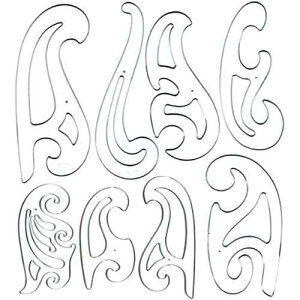 Westcott French Curve Template, Set of 8 (FC-8)