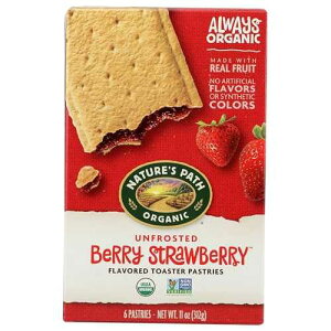Nature's Path �g�[�X�^�[�y�X�g���[�A�t���X�g�Ȃ��̃X�g���x���[�A6 ct Nature's Path Toaster Pastries, Strawberry Un-Frosted, 6 ct
