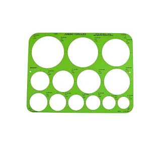 Westcott T-826 Jumbo Circles Template, Plastic Shape Template Tool, 8.75 by 11.5 in