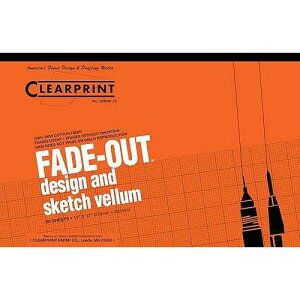 Clearprint 11 x 17 1000H Design Vellum Pad with Printed Fade-Out 10x10 Grid, 16 lb., 100% Cotton, 50 Sheets, 1 Each