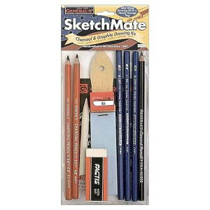 General's SketchMate Graphite & Charcoal Drawing Kit w/Artist Accessories