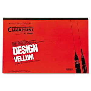 Chartpak Clearprint Design Vellum Paper, 16 lb Bristol Weight, 11 x 17, Translucent White, 50/Pad