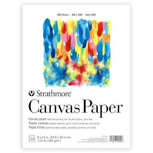 Strathmore 200 Series Canvas Paper, Tape Bound Pad, 9x12 inches, 10 Sheets (115lb/187g) - Artist Paper for Adults and Students - Oil Paint, Acrylic Paint, Mixed Media, Art Journaling