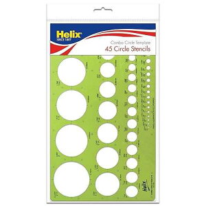Maped Helix - Combo Circle Plastic Drawing Template - Essential Drafting Tool for Precision Geometric Shapes - Ideal for Artists and Designers - Includes Various Circle Sizes