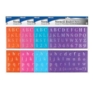 BAZIC 20 mm Transparent Lettering Stencil Ruler Sets, 2 Per Pack (305-24P) BAZIC PRODUCTS BAZIC 20 mm Transparent Lettering Stencil Ruler Sets, 2 Per Pack (305-24P)